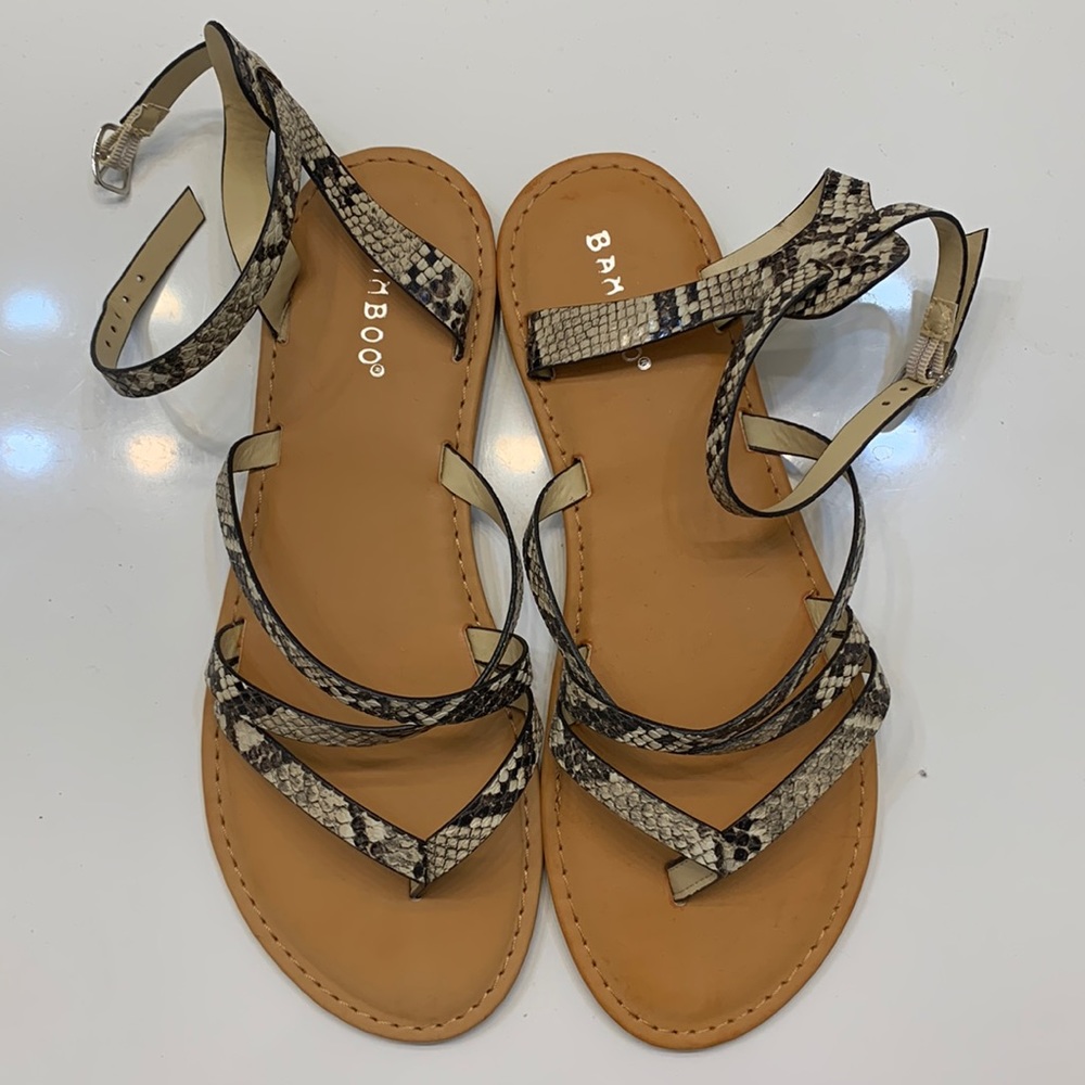 Bamboo Snake Print Sandals Size 9